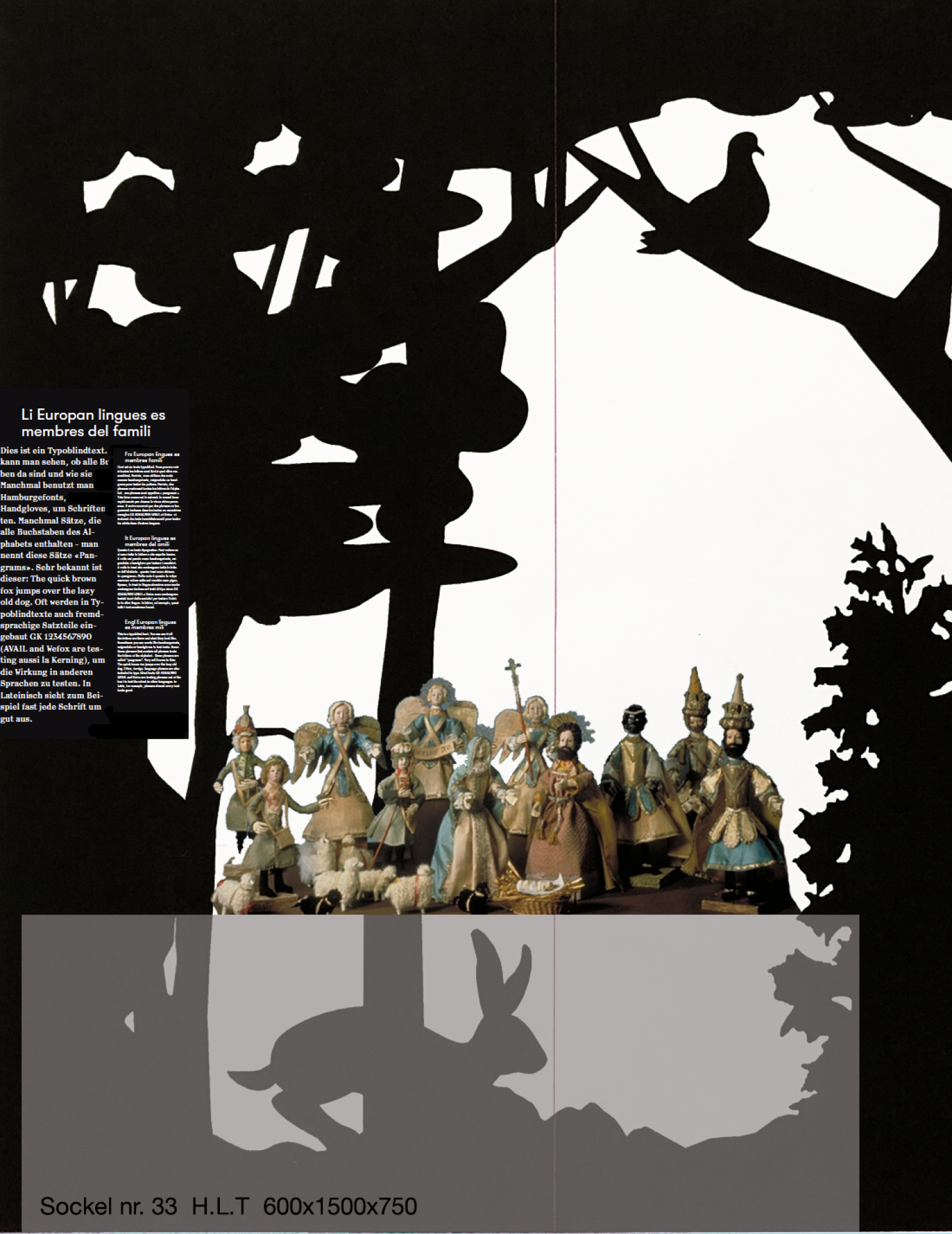Detailansicht Plan für die Ausstellung Weihnachten & Krippen in winterlicher Weihnachtsstimmung. Schweizerisches Nationalmuseum Zürich. Aussattung und Gestaltungskonzept von Martina Nievergelt
