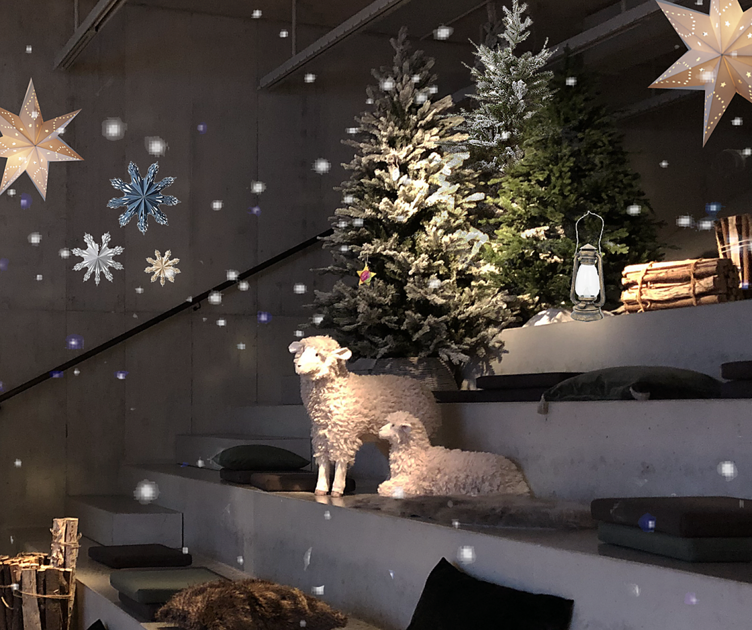 Kinderraum. Ausstellung Weihnachten & Krippen in winterlicher Weihnachtsstimmung. Schweizerisches Nationalmuseum Zürich. Aussattung und Gestaltungskonzept von Martina Nievergelt