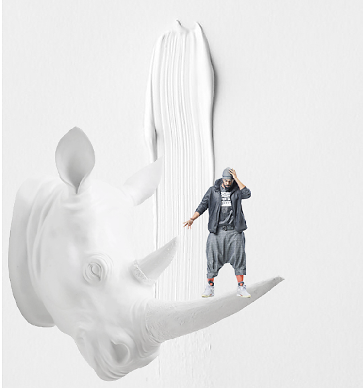 Moodboard für die Ausstellung Twinsie. Du als 3 D Figur. Pop-up Galerie für Ifolor AG. White in White. Szenografie und Gestaltungskonzept von Martina Nievergelt
