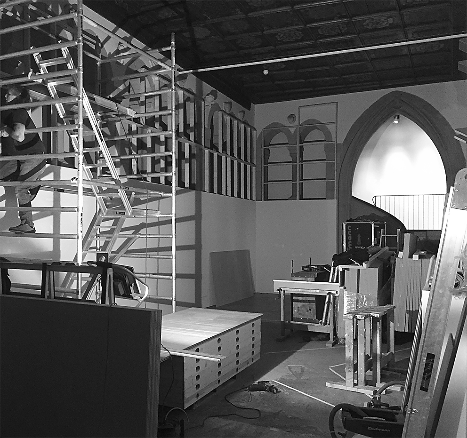 Ausstellungsaufbau der Ausstellung. Alois Carigiet. Schweizerisches Nationalmuseum Zürich. Szenografie und Gestaltungskonzept von Martina Nievergelt