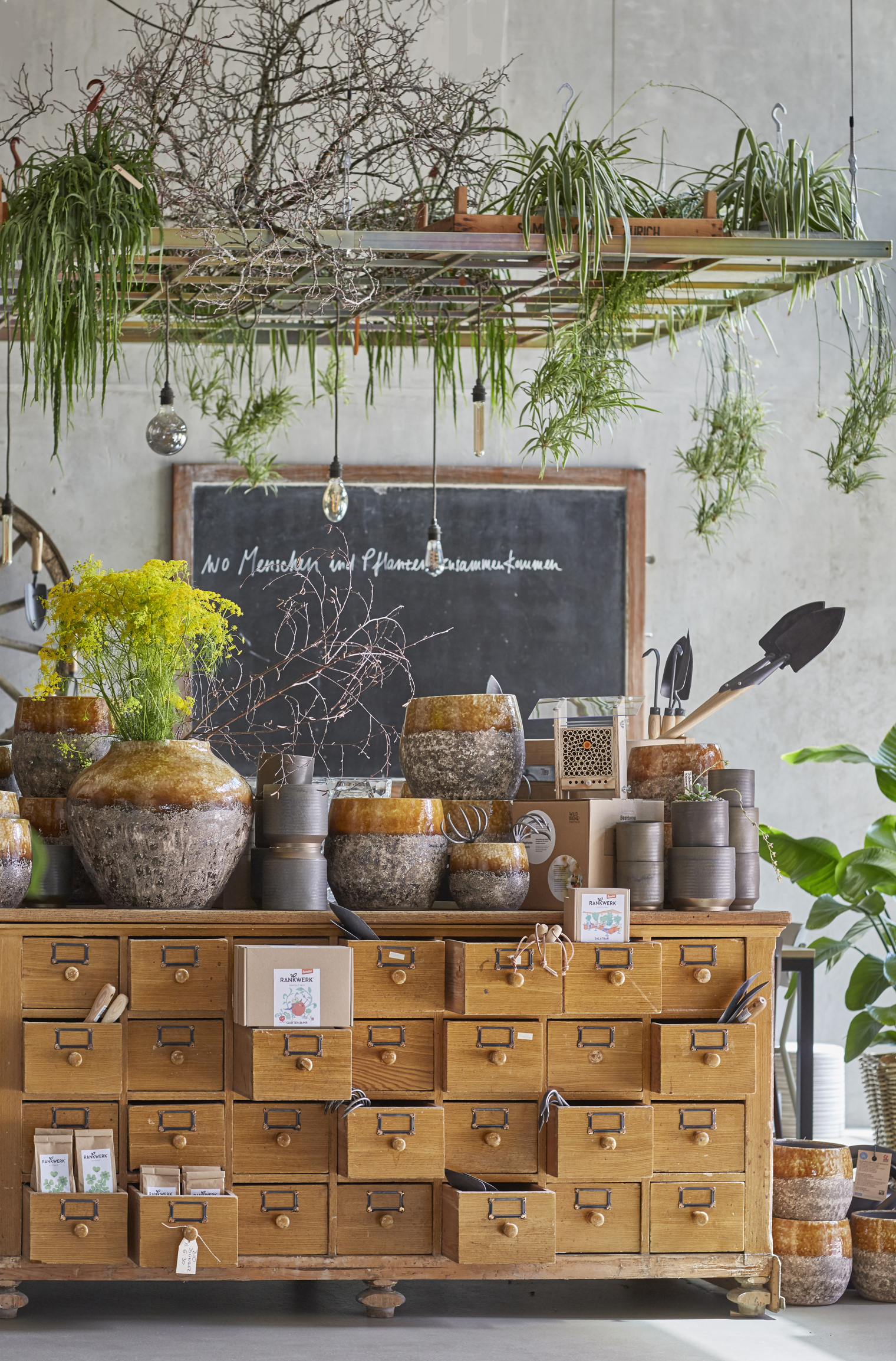 Interior. zum wilden Gärtner Pflanzen Gärtnerei. Store. Interior Design und Gestaltungskonzept von Martina Nievergelt. Fotografie von Sava Hlavacek