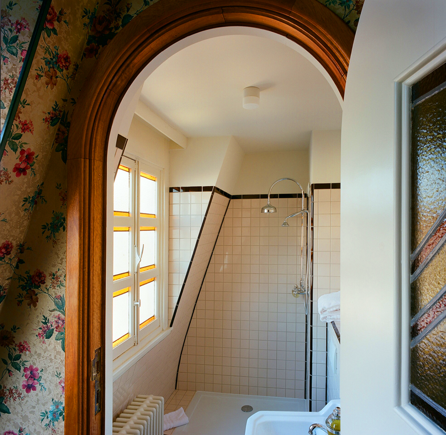 Hotel Le Berger. Badezimmer. Interior-Design und Gestaltungskonzept von Martina Nievergelt. Room Manon