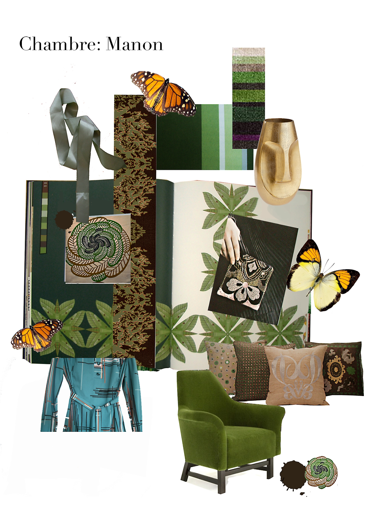 Moodboard. Zimmerausstattung. Look and Feel. Room Manon