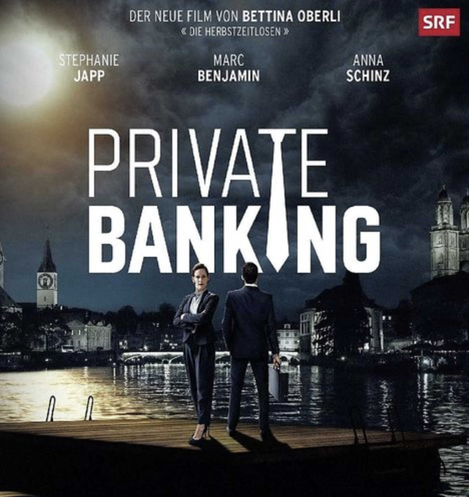 Filmplakat. Film private banking. Ausstattung der Bank von Martina Nievergelt. Fotografie von Sava Hlavacek