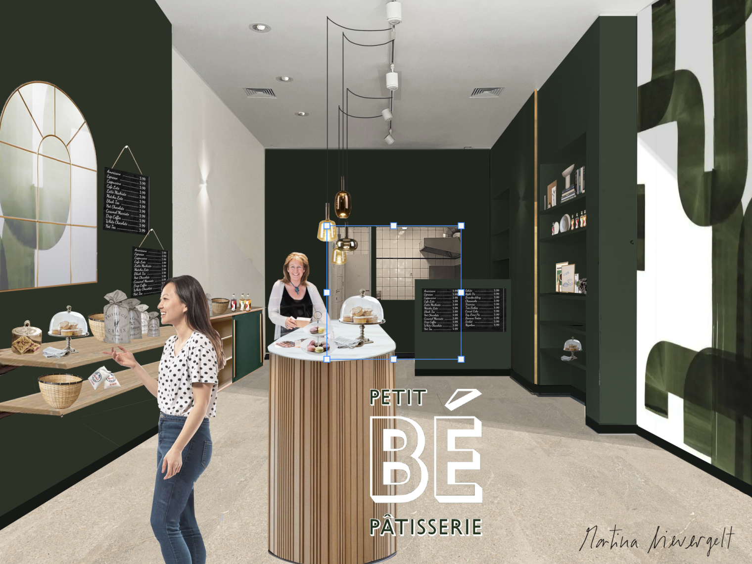 Raumvisualisierung. Interior Design. Patisserie Gestaltungskonzept Szenografie Martina Nievergelt